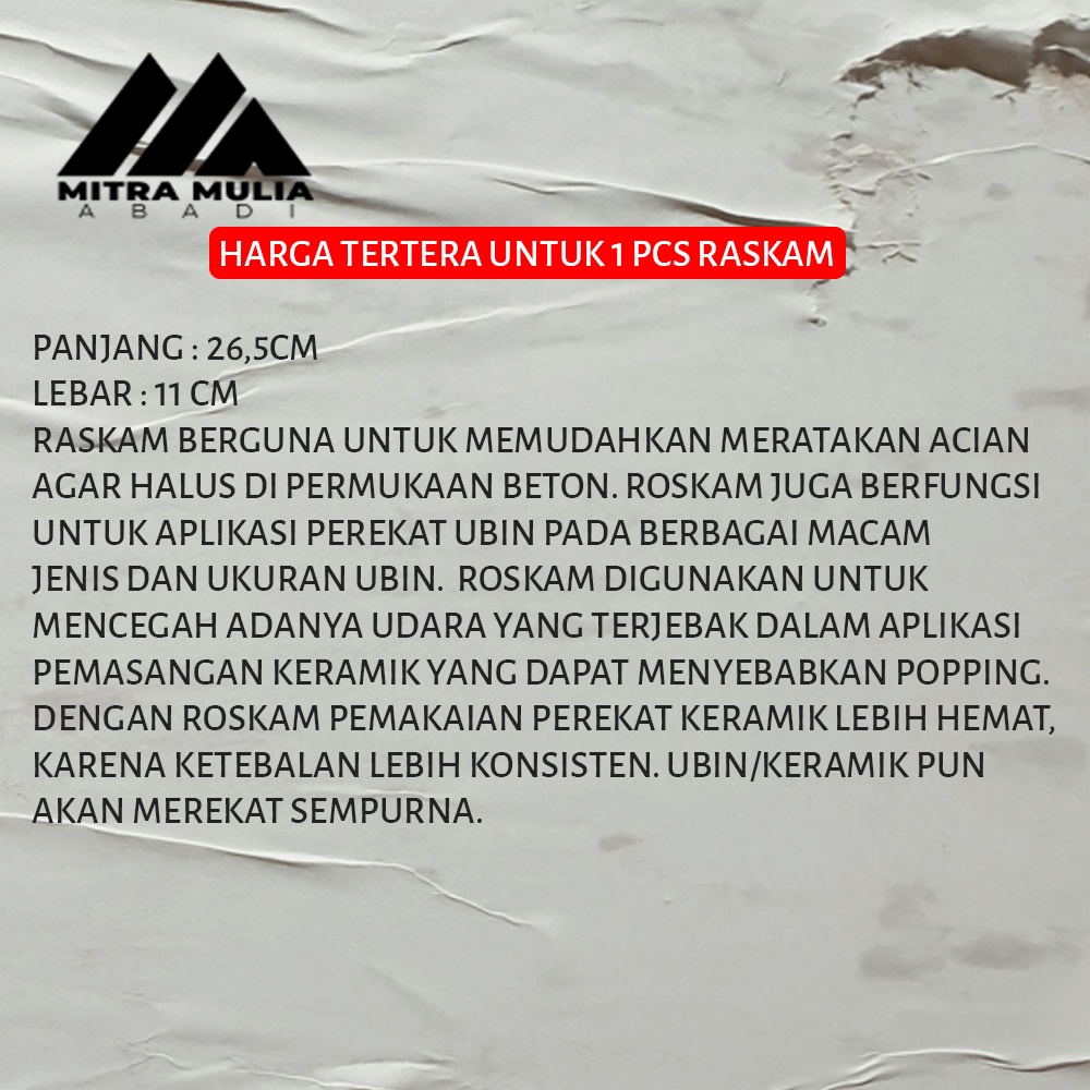 Raskam Roskam Laskam Besi Sendok | raskam plester tembok seng plat tebal serbaguna | Alat Kasutan Plester Acian Semen Penghalus Tembok Dinding  Trowel Cetok Lepo Semen Perata Aci Setrika lebar