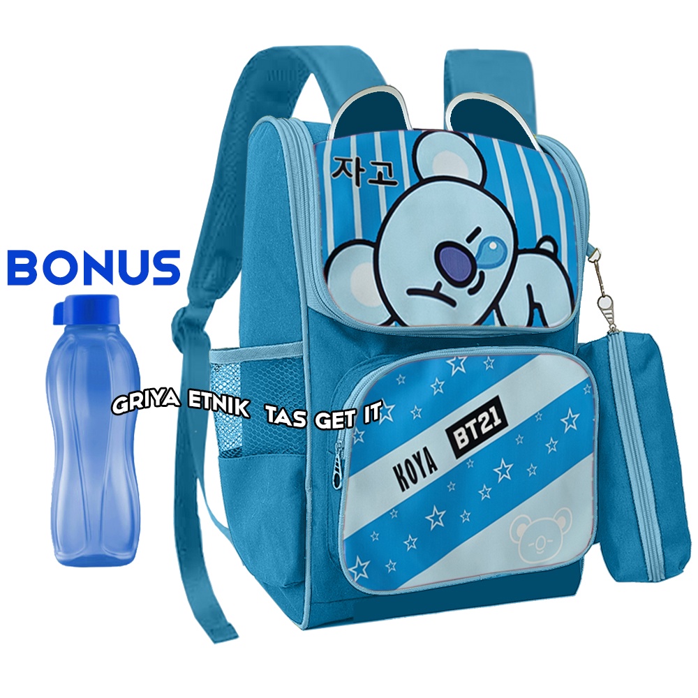 Tas Anak Perempuan SD BT 21 Gratis Botol Minum Dompet Tas Ransel Sekolah Tata RJ Chimmy Koya Tas Gendong Anak