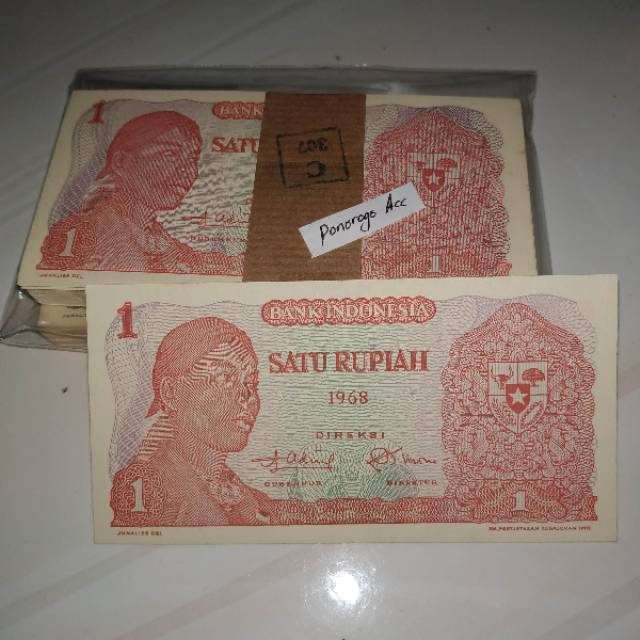 (GRESS) Uang kuno 1 rupiah jendral sudirman tahun 1968 bahan mahar nikah 21 rupiah 2021 rupiah