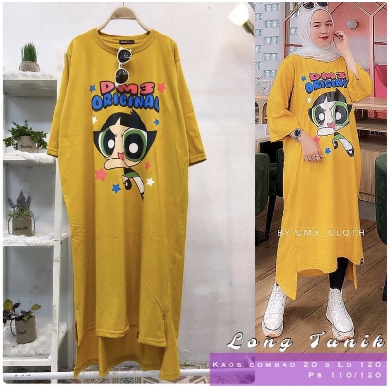 midi DM3 ori midi kaos babyterry kaos viral kaos tumblr kaos karakter dress long tunik