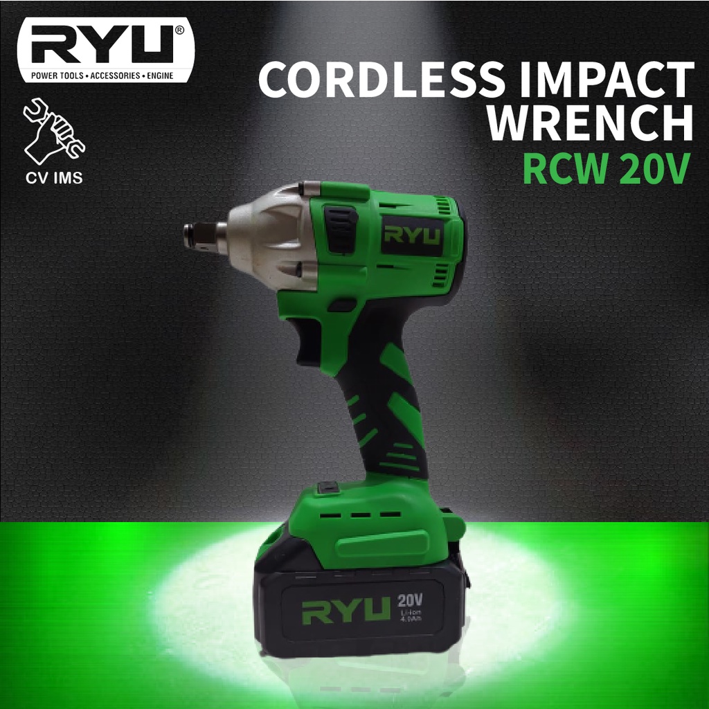RYU Pembuka Baut Impact Baterai Cordless Impact Wrench 20V