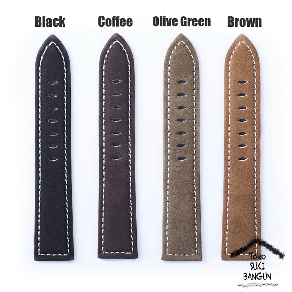 TALI JAM 24mm Motif Kulit Beludru Watch Strap Leather