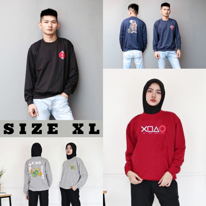 IZANY Sweater / Sweatshirt Unisex Tebal Size XL