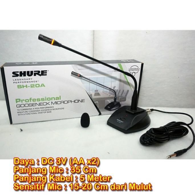 READY COD ORIGINAL Mic Conference/Podium Shure SH 20A/SH20A Microphone Meja