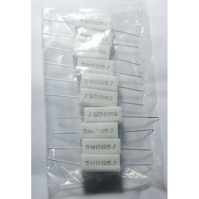 10 PCS ,macam nilai Resistor kapur. 5 WAT..