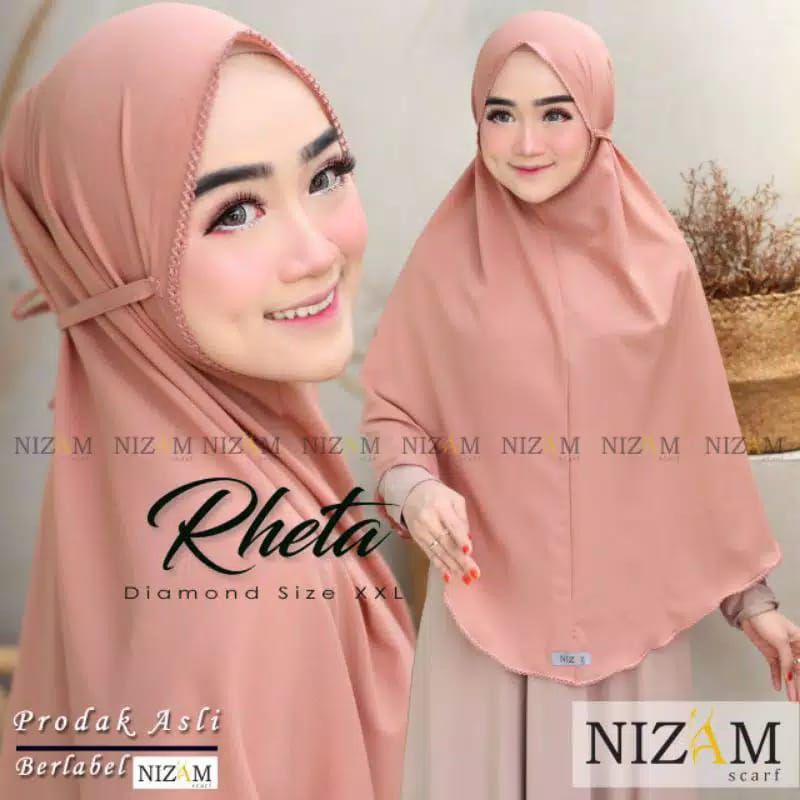 KHIMAR PICOT RHETA SIZE XXL (DIAMOND) BY NIZAM SCARF 100% ORI