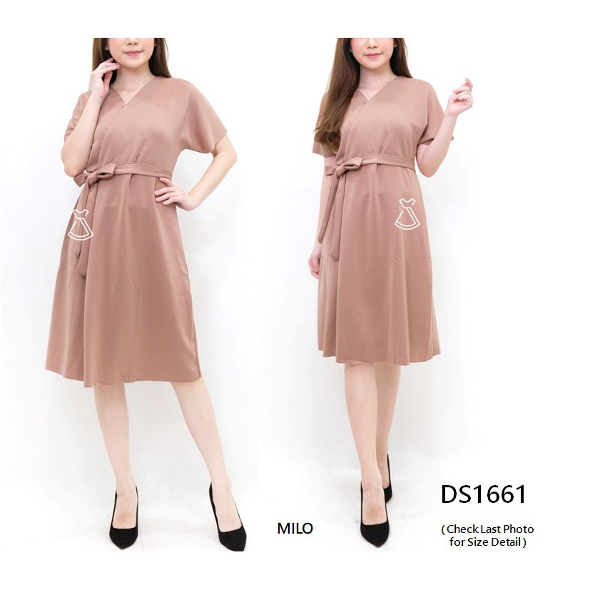 DS1661 - Dress Midi Scuba Dress Casual