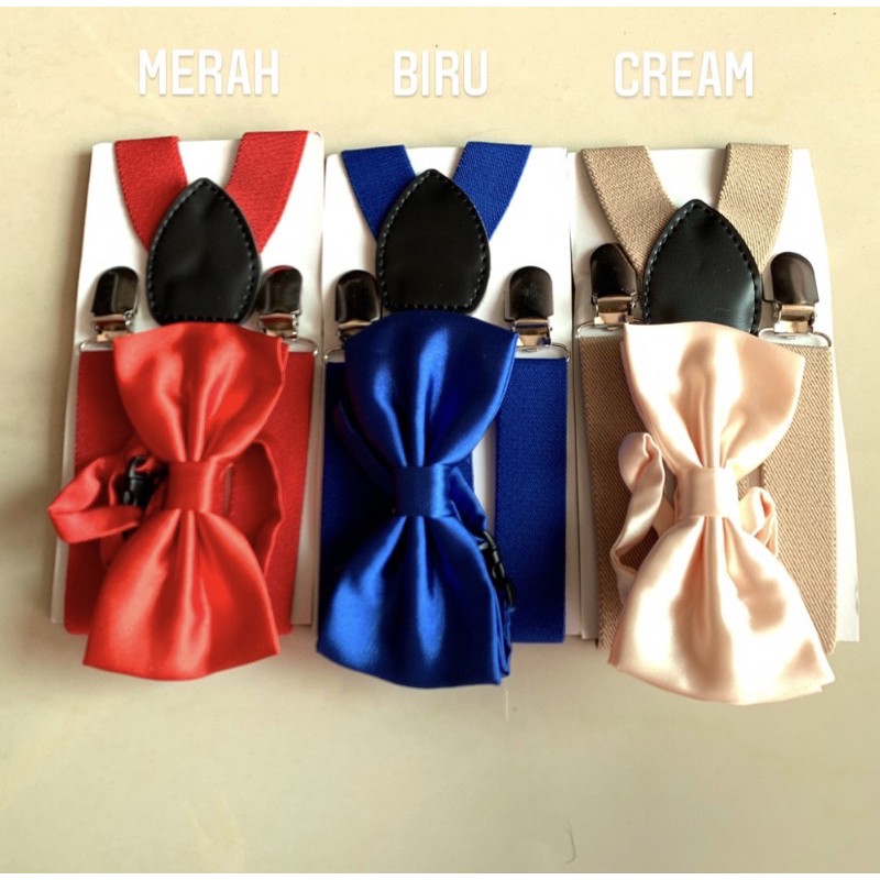 Paket Suspender / Bretel / Jojon  &amp; Bow Tie / Dasi Kupu Kupu Import Quality PALING MURAH BERKUALITAS