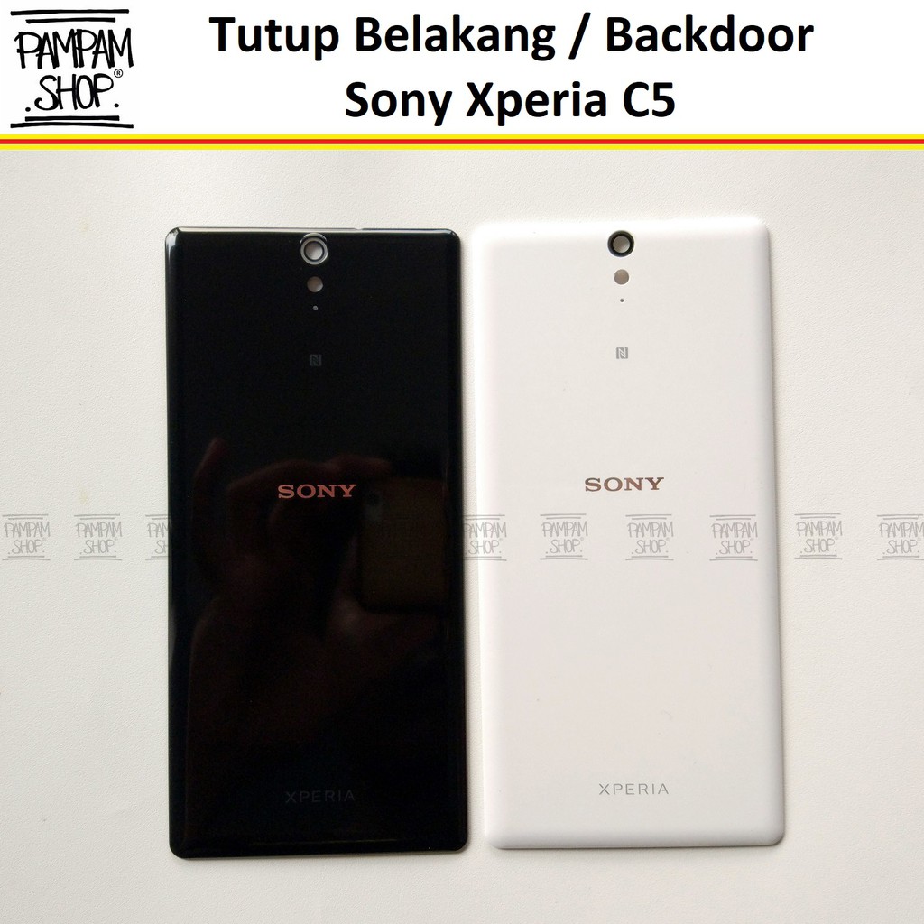 Tutup Belakang Baterai Casing Backdoor Back Door Cover Sony Xperia C5 Original OEM Warna Hitam Putih