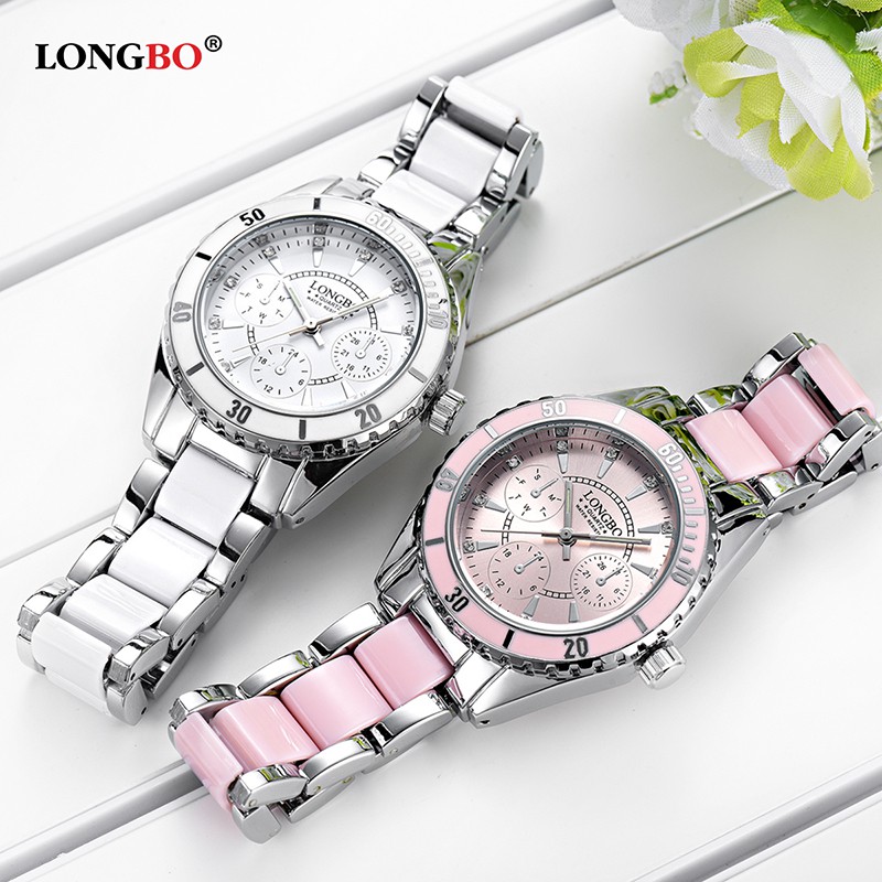 Longbo 80303 Jam Tangan Wanita Casual Bisnis Stainless Steel Metal Mewah Original Bonus Jam Tangan Mairu 541727