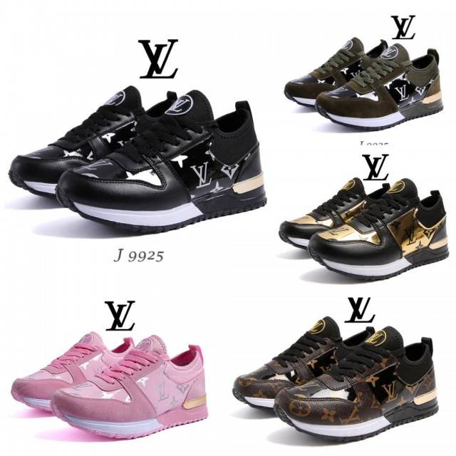 Louis Vuitton J 9925 Sepatu Sport Lv Wanita Tinggi 3cm Model