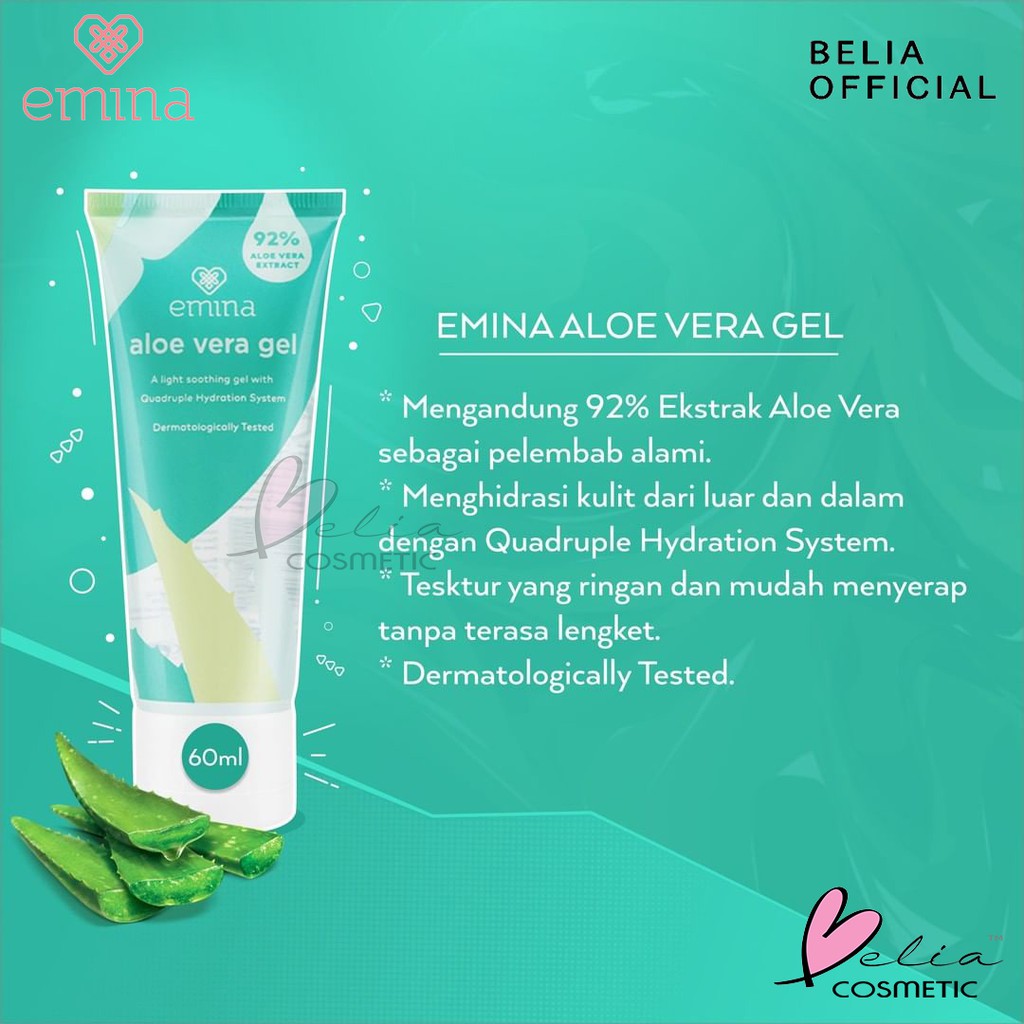 ❤ BELIA ❤ EMINA Aloe Vera Series Gel &amp; Face Mist 60mL | emina lidah buaya gel pelembab spray wajah