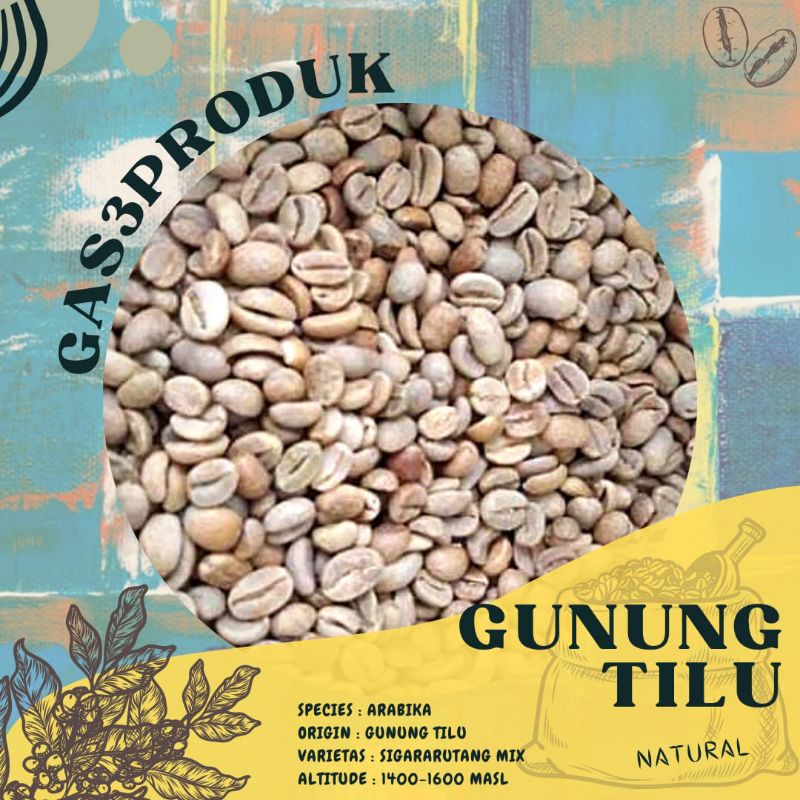 

Green Bean Biji kopi Arabika arabica Gunung Tilu Proses Natural Grade 1