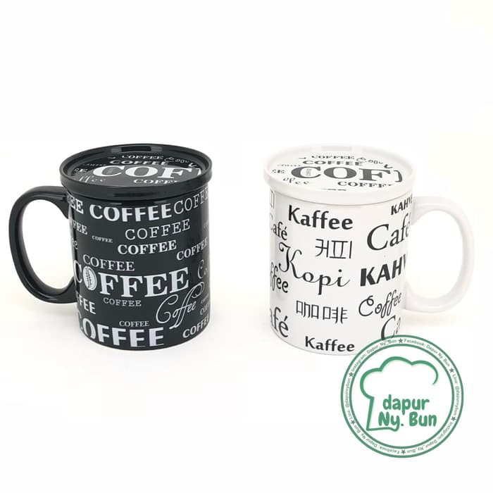 

Satu Pasang Cangkir + Tutup Full Print Coffee Mug Teh Gelas Kopi