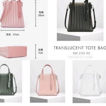 (kode-491) BAG CK_ TAS WANITA TRANSLUCENT TOTE STRIPE MINI WIEGE ..