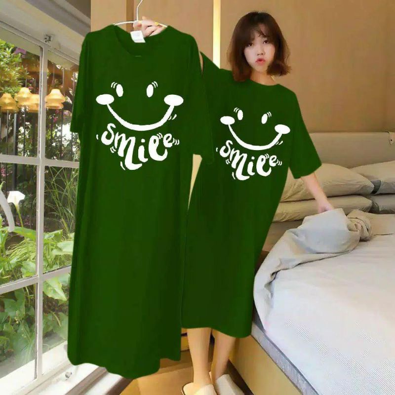 Medan Termurah Tunik dress panjang 90cm LD max 115 Tunik smile cute spandek