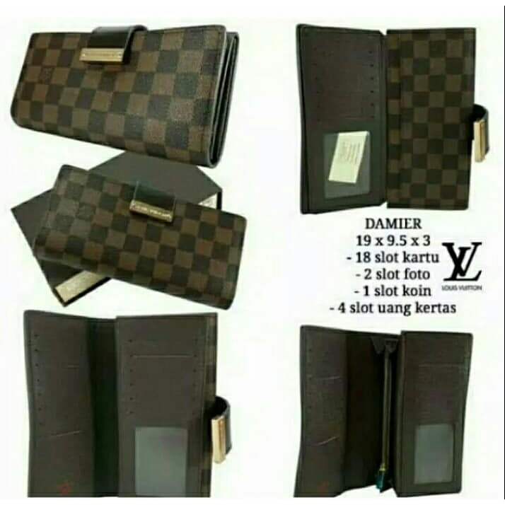 Dompet lv lipat wanita import model lidah kunci