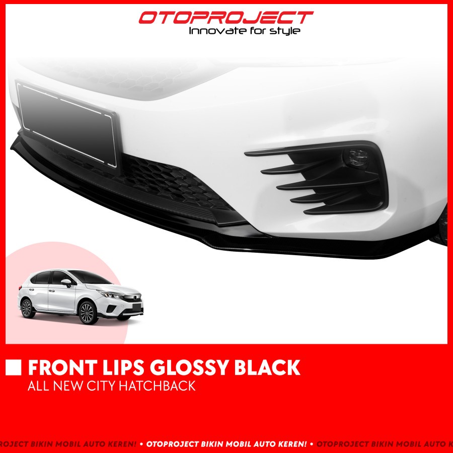 Front Lips Bumper Depan Bawah All New City Hatcback 2021 Motif Carbon Glossy Matte Black