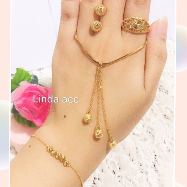 set lapis emas 24 karat kalung bola isi 3 model baru 8