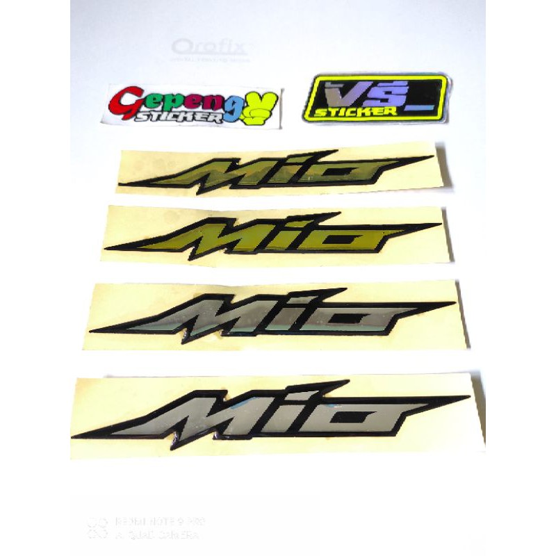 sticker timbul emblem logo yamaha mio 3d thailook thailand gold silver murah