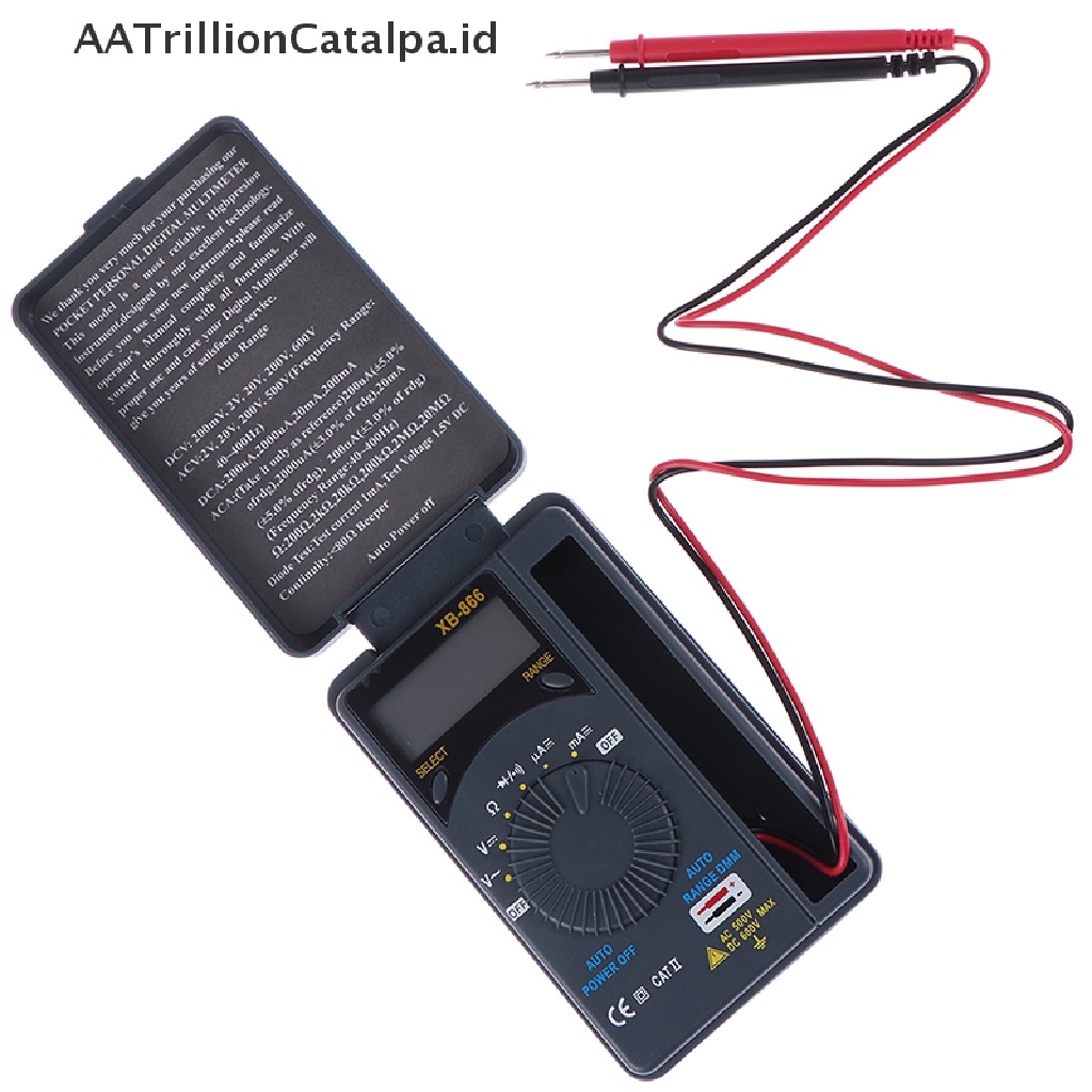 (AATrillionCatalpa) Xb866 Multimeter Digital Mini Layar LCD Auto Range AC / DC