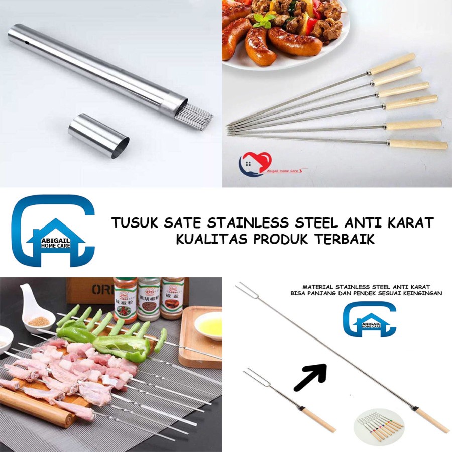 Tusuk Sate Telescopik Bisa Pendek Panjang Tusukan Sate Lipat Stainless Tusuk Sate Kayu Tusuk Sate St