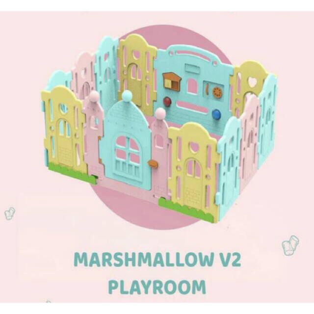 Preloved Ibebe play fence Marshmallow