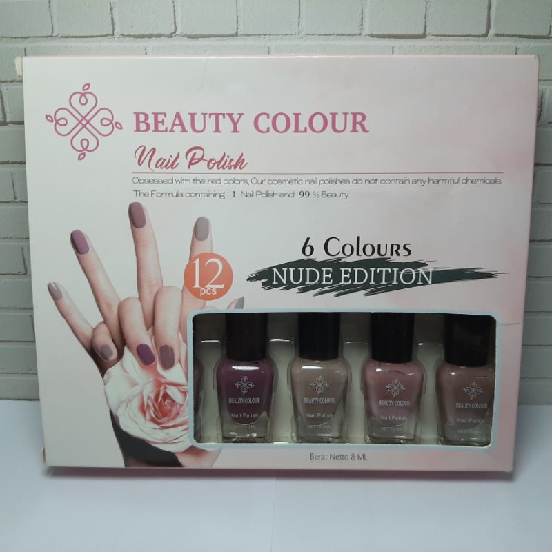 KUTEK BEAUTY COLOUR NUDE 6 WARNA ISI 12 PCS BPOM