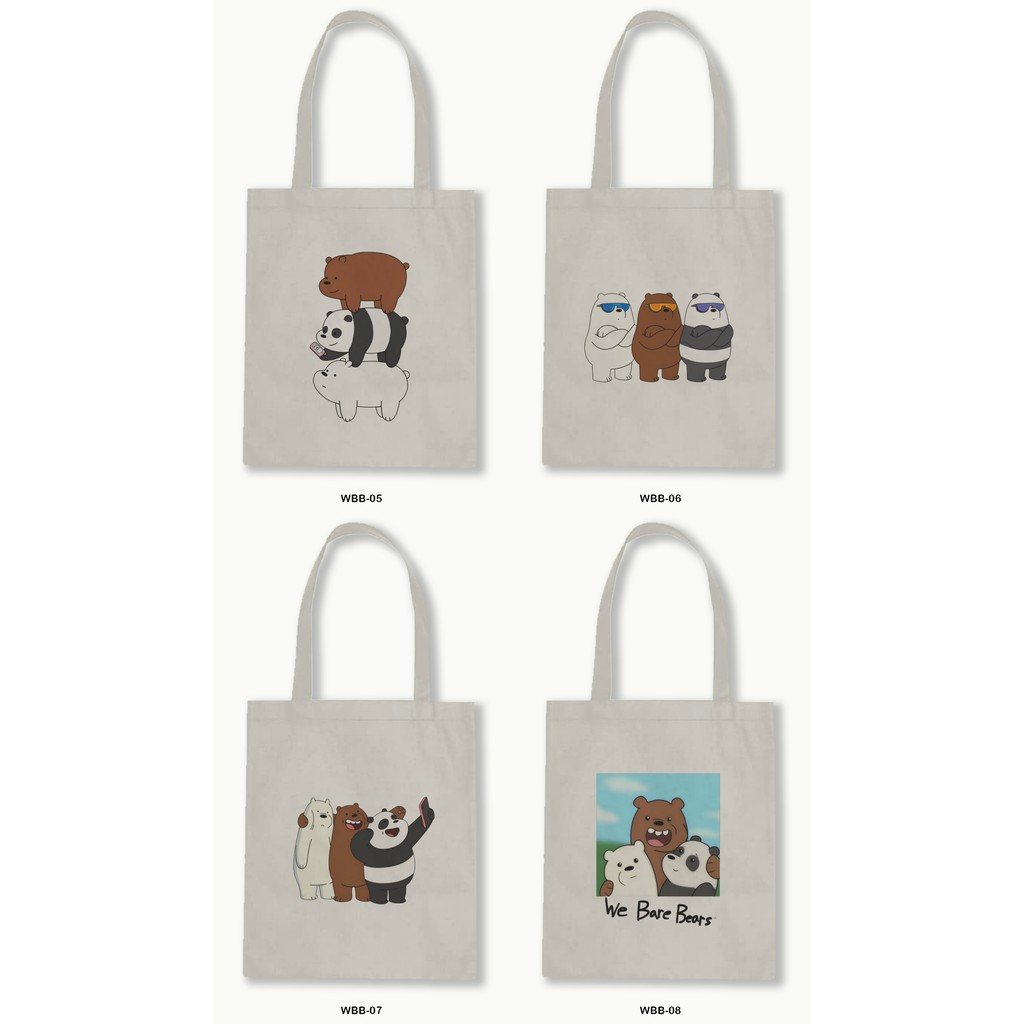 TOTE BAG BLACU 30X40 - WE BARE BEARS-01