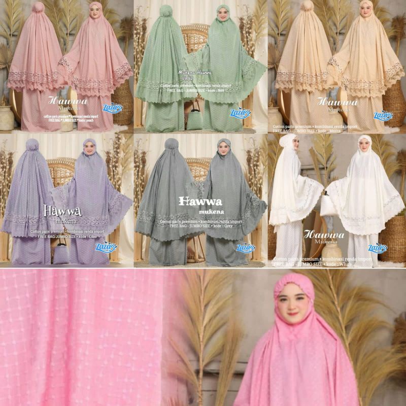 mukena hawwa by zaza store - mukena jumbo