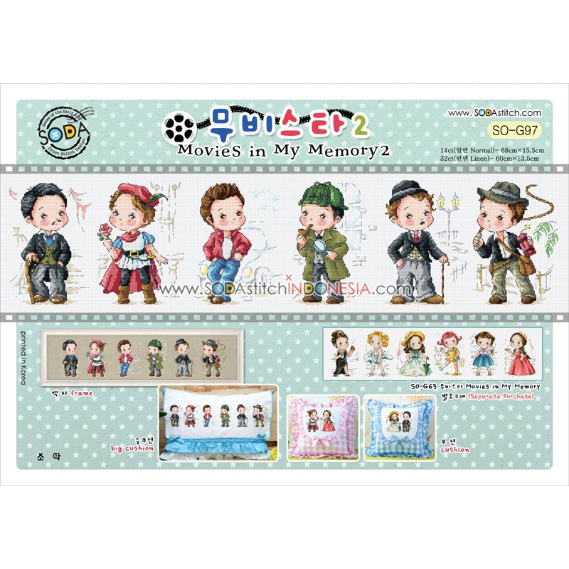 Paket DIY Craft Sulam Kristik Strimin Sodastitch SO-G97 - Movies In My Memory 2 Boy
