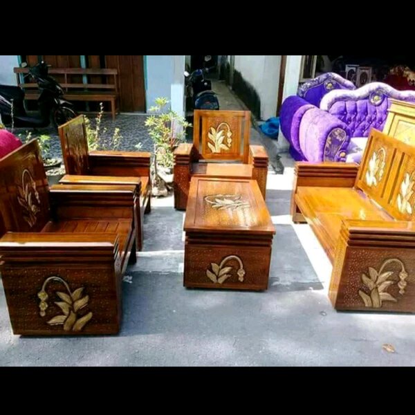 Kursi tamu murah jati ukir furniture Jepara sofa minimalis