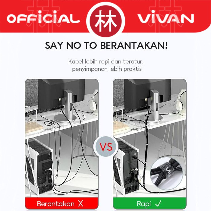 Vivan VVT01 Reusable Velcro Strap Cable Ties Perekat Pengikat 13cm