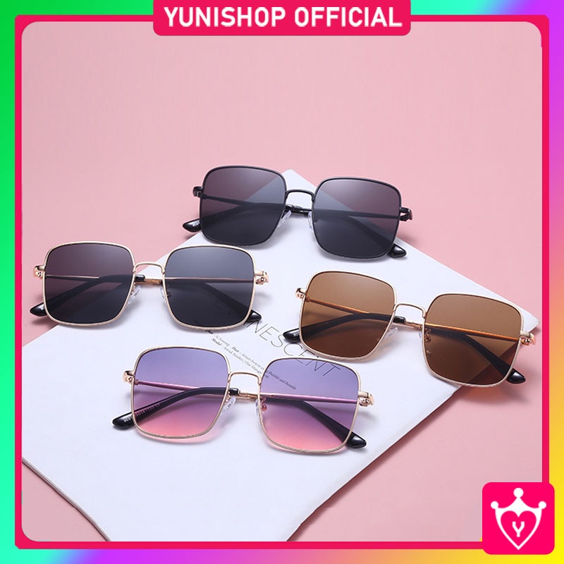 Kacamata Fashion Retro Vintage Segiempat Pria Wanita / Fashion Sunglasses Square Frame Metal Sunglasses Korea / Kacamata Korean Import / TS-28