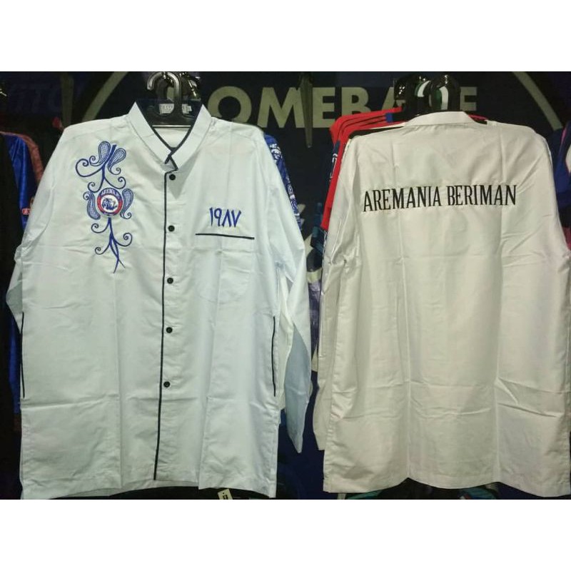 baju koko Aremania material FULL BORDIR