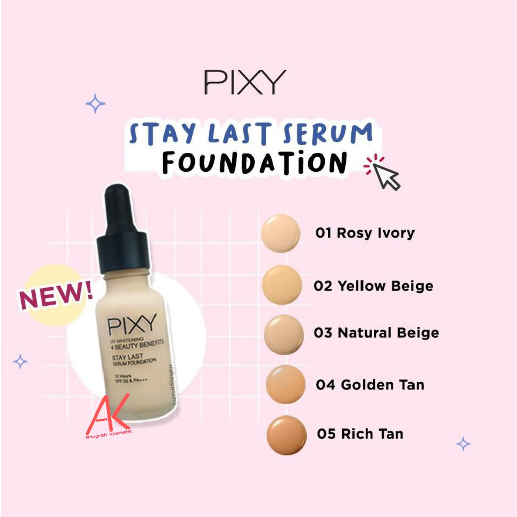 Pixy UV Whitening Stay Last Serum Foundation