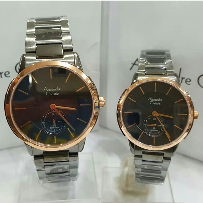 BEST SELLER JAM TANGAN WANITA ALEXANDRE CHRISTIE AC 8546 COUPLE HARGA SATUAN ROSEGOLD BLUE ORIGINAL