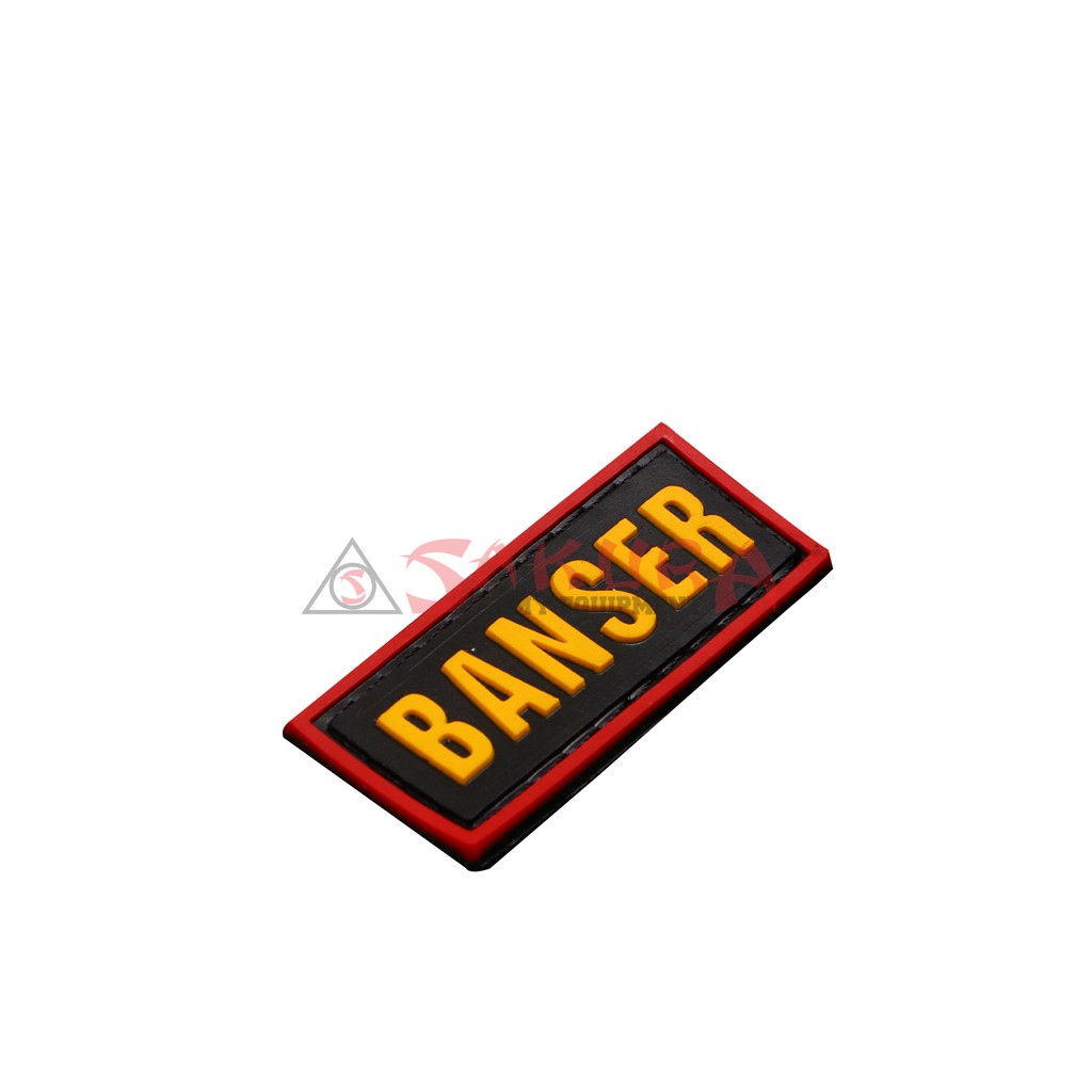 Patch Rubber Velcro Tulisan BANSER Kecil Perekat BANSER