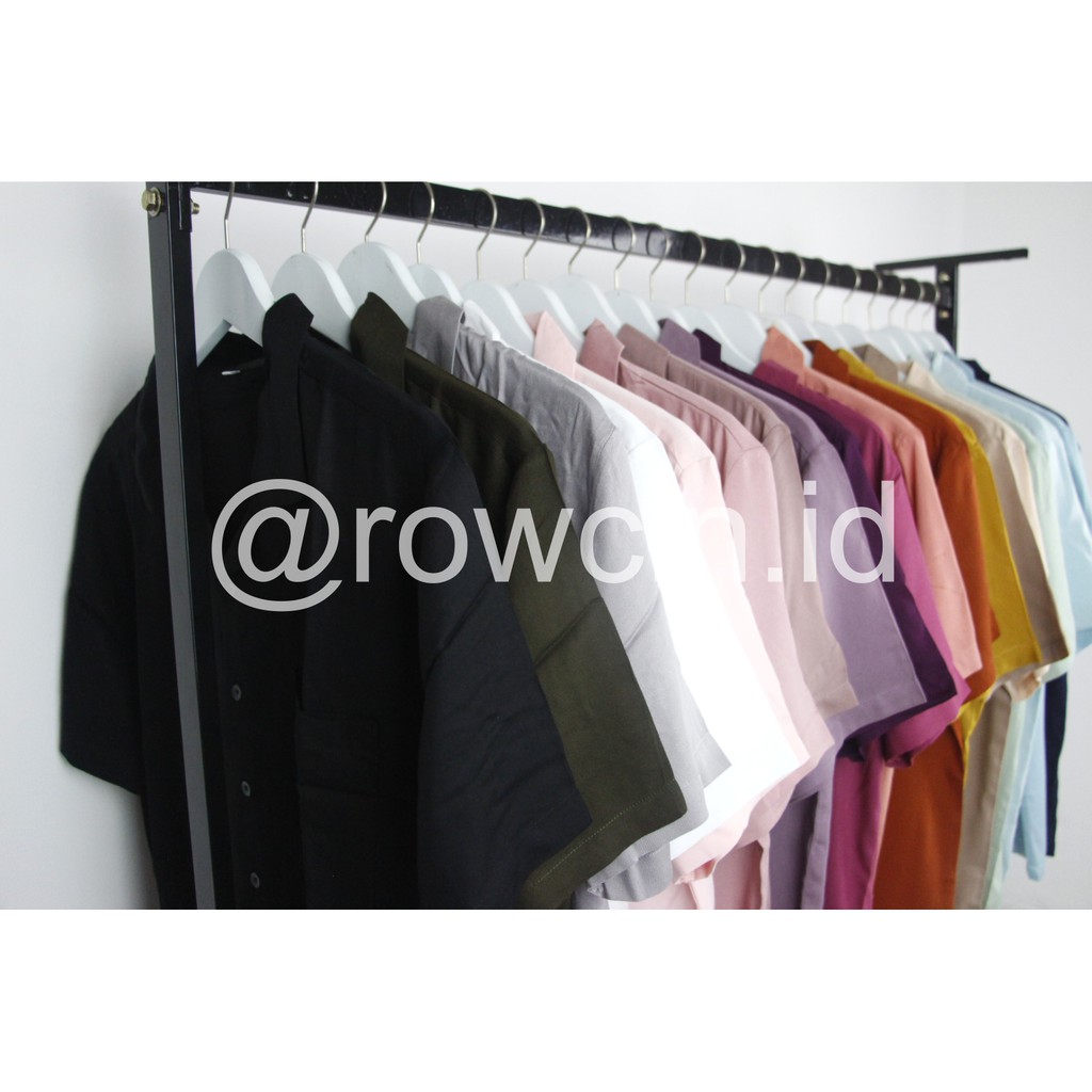 KEMEJA HAWAI POLOS UNISEX KATUN RAYON KEMEJA LENGAN PENDEK-5