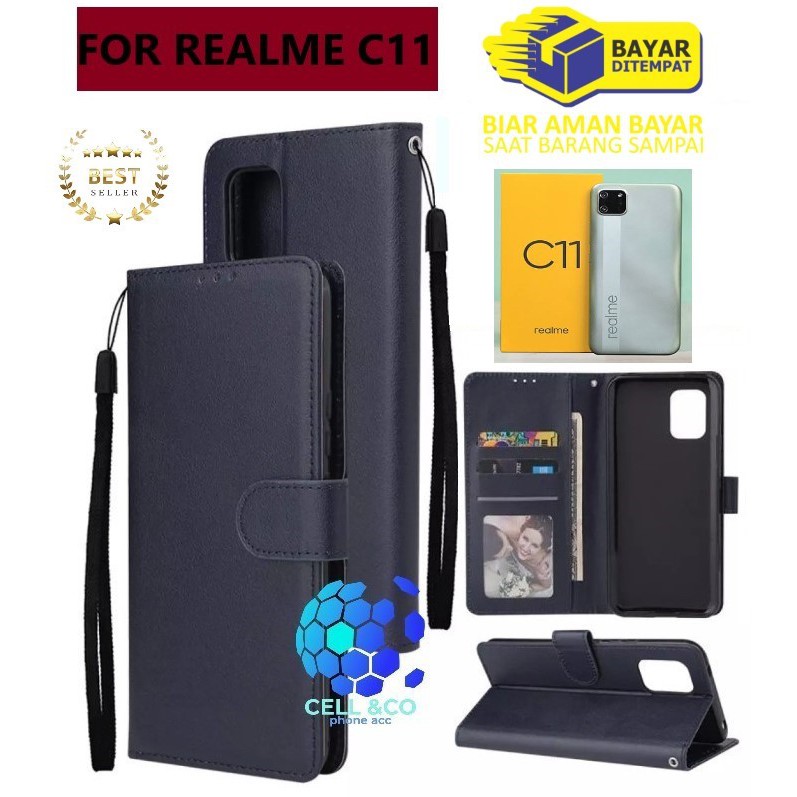 Flip cover REALME C11 Flip case buka tutup kesing hp casing flip case leather wallet