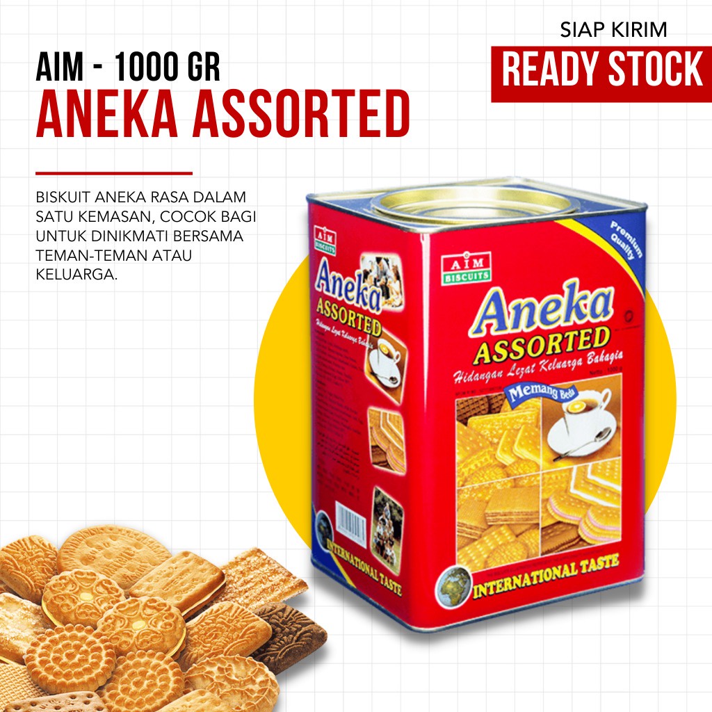 (TERMURAH) AIM BISCUITS - AIM Aneka Assorted Tin 1000g