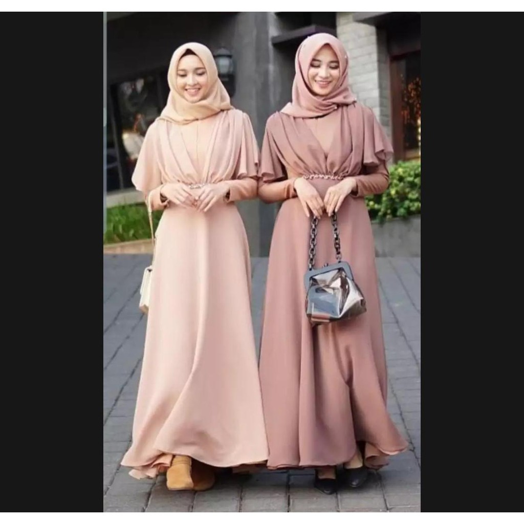 621# maxi dress fashion muslim-Mocha