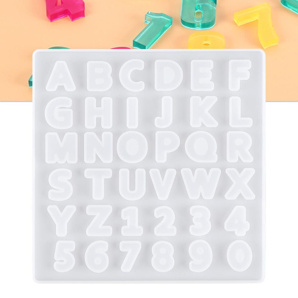 CHOOKYY Alphabet Angka Transparan Resin Casting Epoxy Handmade Resin Mold