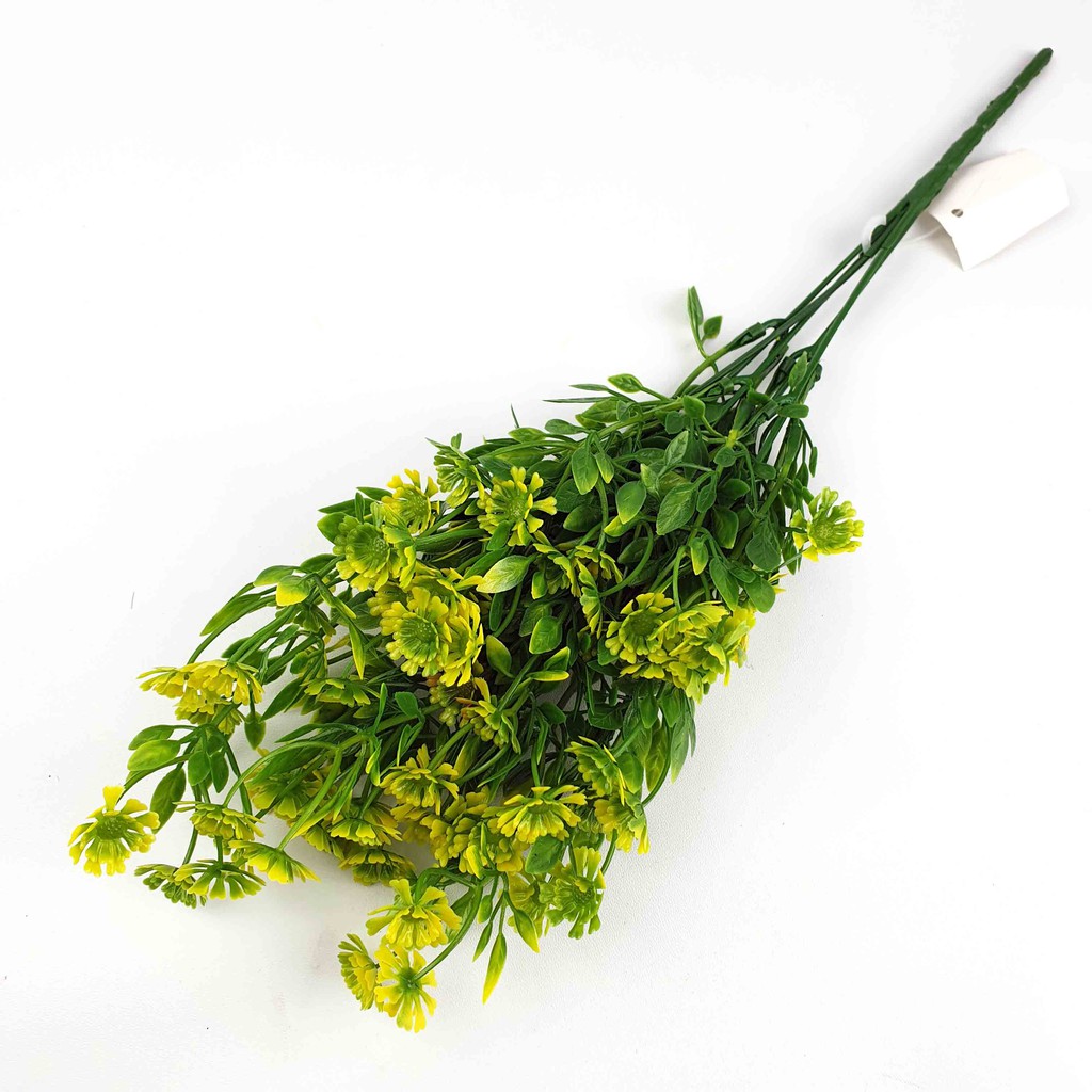 Bunga Mungil Plastik Panjang 35 cm /Bunga Artificial/Bunga Palsu-Kuning
