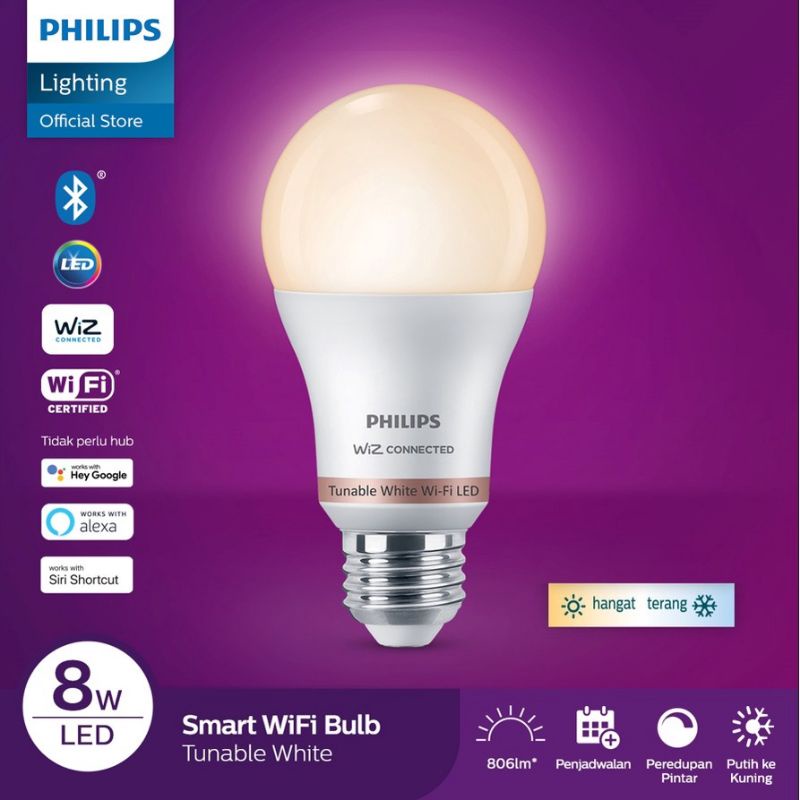 LAMPU PHILIPS SMART WIFI 8W aTunable led smart philips smart led