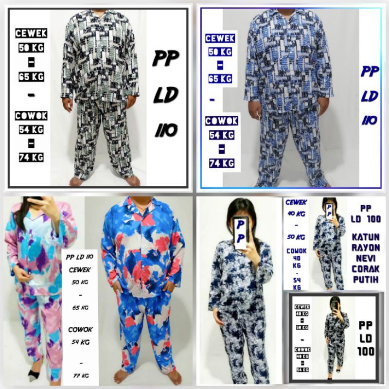 baju tidur tie dye couple / lengan panjang dan pendek set piyama rayon anak setelan pajamas viscose