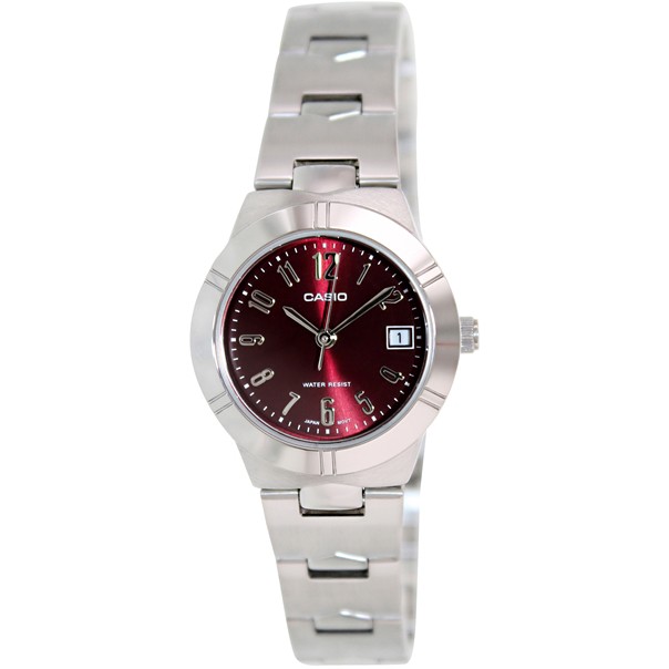 jam tangan wanita ltp1241d-4a2 merah maroon casio original bergaransi