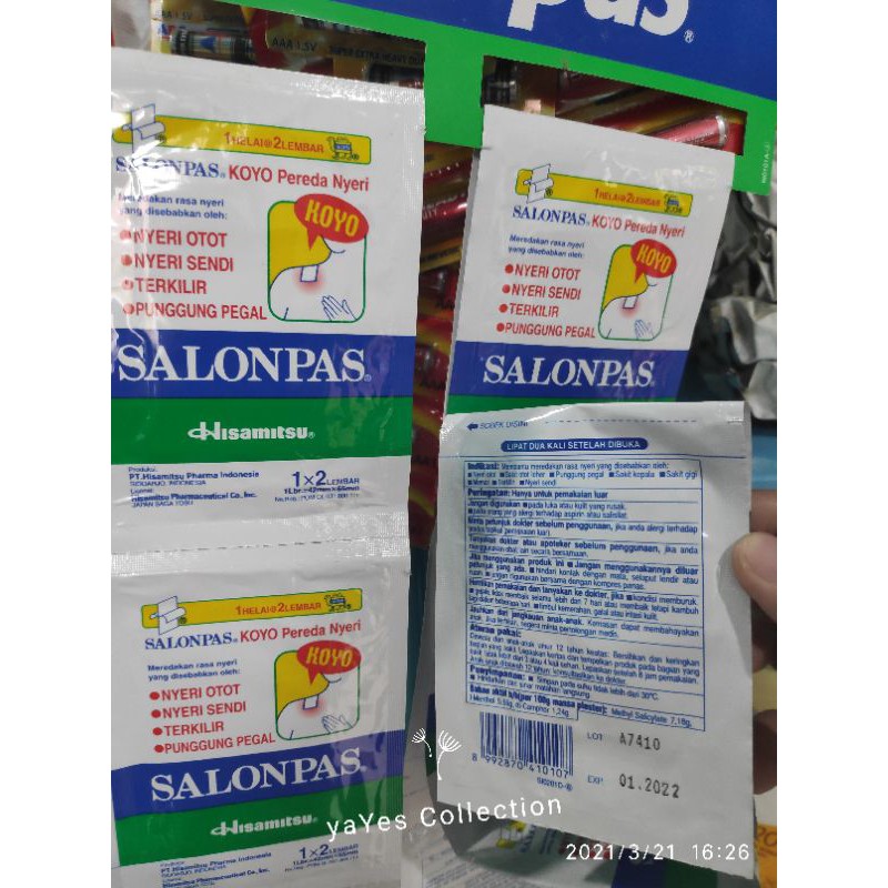 Salonpas Koyo 5x2 L - 12 x 1 Lembar Merah Hot Hijau Pereda Nyeri punggung pegal sakit otot leher sendi otot