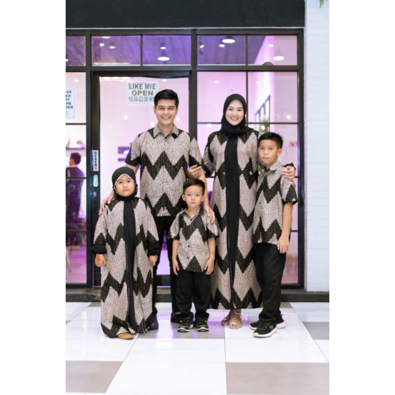 BATIK COUPLE KELUARGA SARIMBIT FAMILY BATIK KELUARGA GAMIS CARDY ZIGZAG