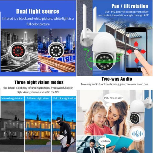 New 3Mp FHD 1080p Yoosee Outdoor Ip Camera Wireless All Day Colorful